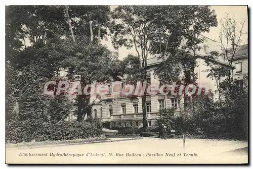 Cartes postales Auteuil �tablissement hydroth�rapique Rue Boileau Pavillon Neuf Et Tennis