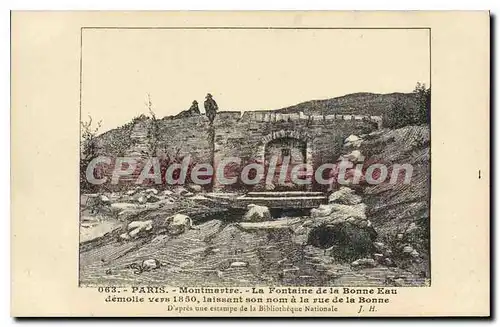 Cartes postales Paris Montmartre la Fontaine De La Bonne Eau