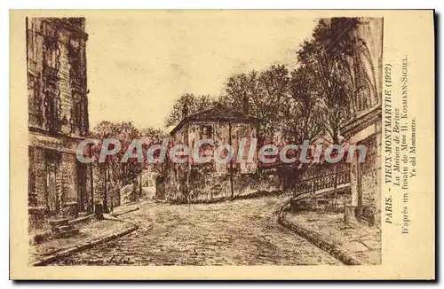 Cartes postales Paris Vieux Montmartre La Maison De Berlioz 1922 fusain Kosmann-Sichel