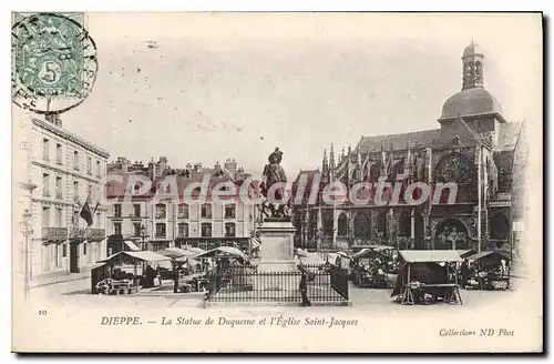 Ansichtskarte AK Dieppe La Statue De Duquesne Et I'Eglise Saint Jacques