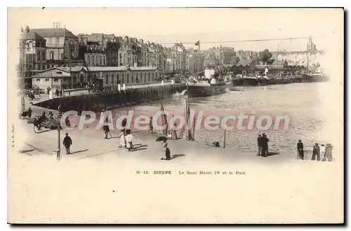 Cartes postales Dieppe Le Quai Henri IV Et Le Port