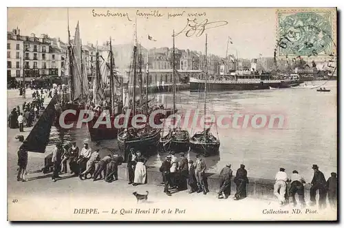 Cartes postales Dieppe Le Quai Henri IV Et Le Port