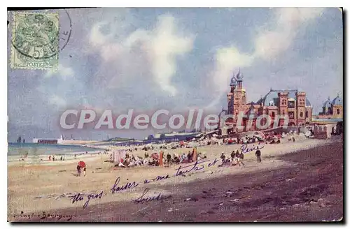 Cartes postales Dieppe plage et casino par Eug�ne Bourgeois