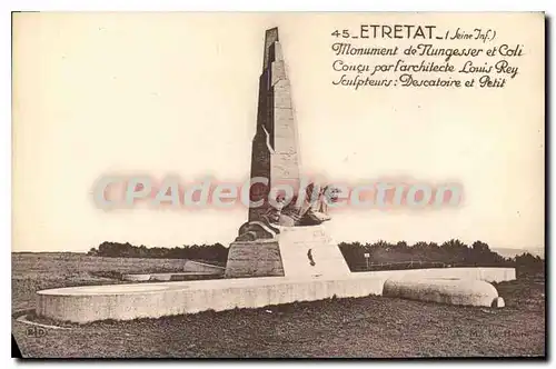 Cartes postales Etretat Monument De Nungesser Et Coli