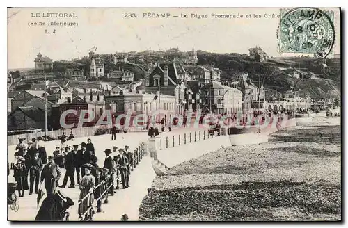 Cartes postales Fecamp La Digue Promenade Et Les Chalets