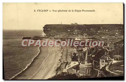 Cartes postales Fecamp Vue Generale De La Digue Promenade