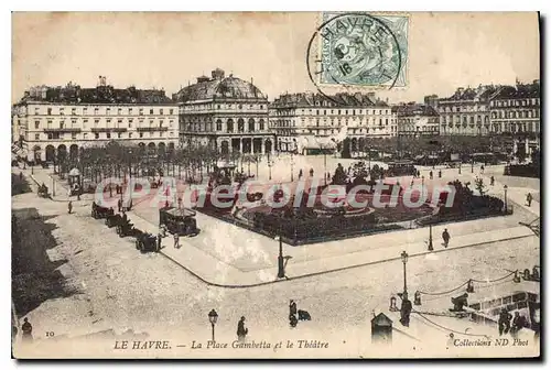 Cartes postales Le Havre La Place Gambetta Et Le Theatre