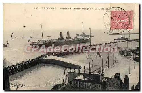 Cartes postales Le Havre Sortie Du Transatlantique La Gascogne