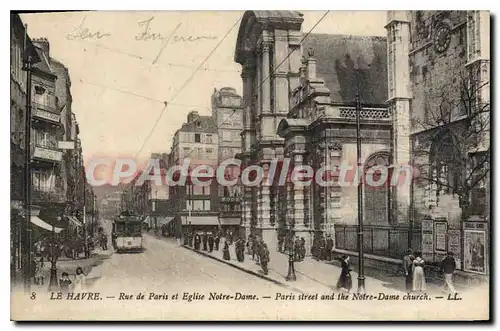 Cartes postales Le Havre Rue De Paris Et Eglise Notre Dame