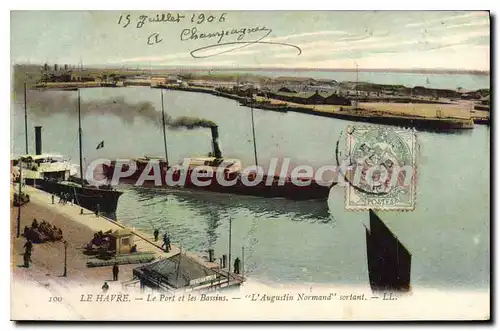 Ansichtskarte AK Le Havre Le Port Et Les Bassins le bateau Augustin Normand