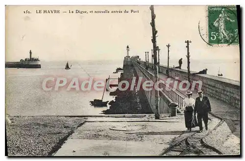 Cartes postales Le Havre La Digue Et Nouvelle Entree Du Port