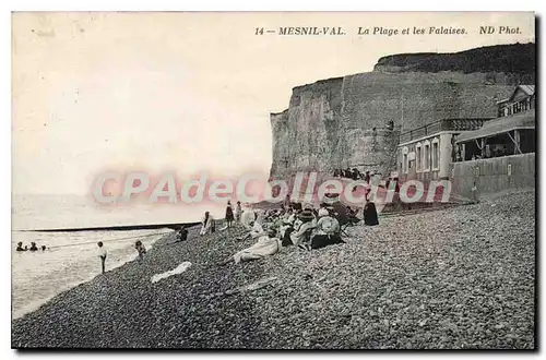 Ansichtskarte AK Mesnil Val La Plage Et Les Falaises