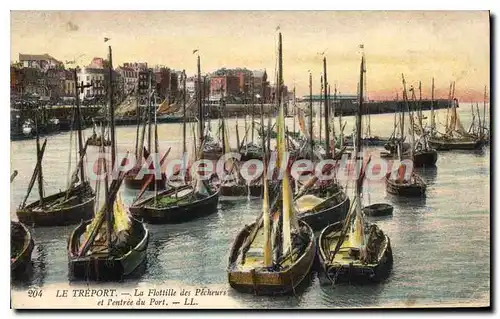 Cartes postales Le Treport La Flottille Des P�cheurs Et l'entree Du Port