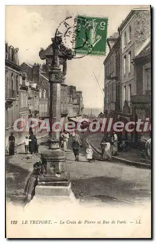 Ansichtskarte AK Le Treport La Croix De Pierre Et Rue De Paris