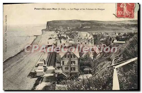 Ansichtskarte AK Pourville Sur Mer La Plage Et Les Falaises De Dieppe