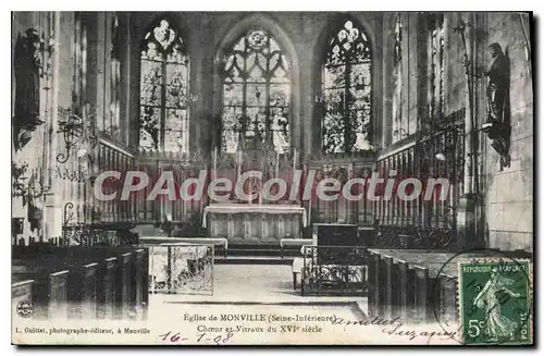 Cartes postales �glise de Monville Choeur Et Vitraux