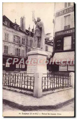 Cartes postales Lagny Statue De Jeanne D'Arc