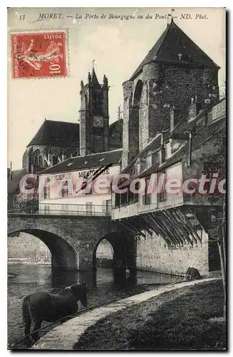 Cartes postales Moret La Porte De Bourgogne Du Pont