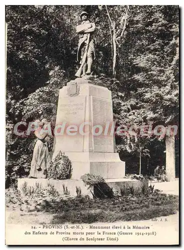 Cartes postales Provins Monument Eleve A La Memoire