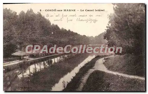 Cartes postales Conde Sur Marne Le Canal Lat�ral