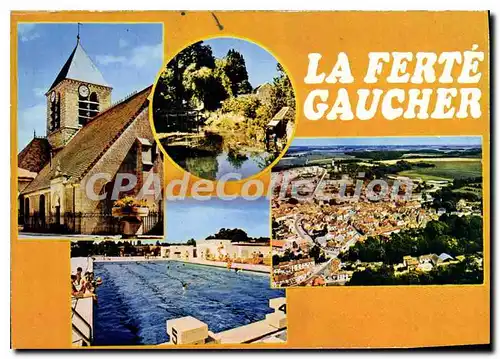 Cartes postales moderne La Ferte Gaucher Eglise St Romain piscine