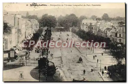 Cartes postales Maisons Laffitte Perspective De I'Avenue Longueil Et Du Parc Panorama