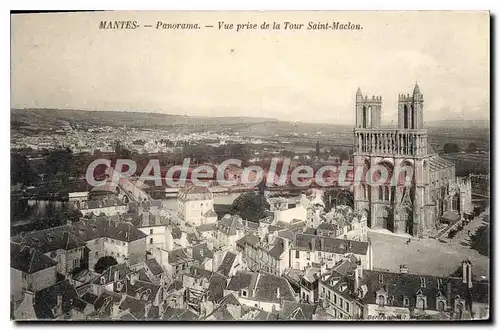 Cartes postales Mantes Panorama Vue Prise De La Tour Saint Maclou