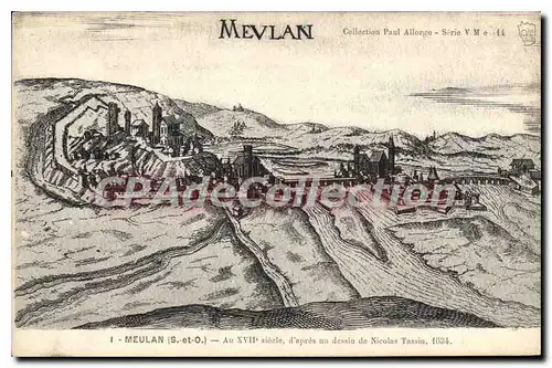 Cartes postales Meulan D'Apres Un Dessin De Nicolas Tassin 1634