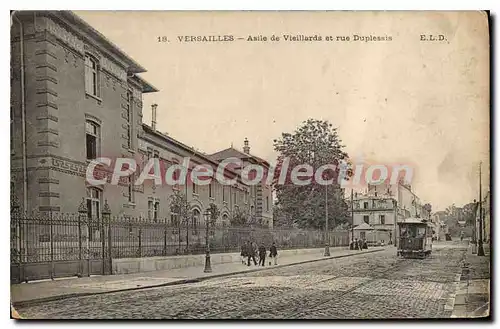 Cartes postales Versailles Asile De Vieillards Et Rue Duplessis