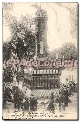 Cartes postales Versailles La Reine et le roi d'Italie A Paris 14-18 octobre 1903