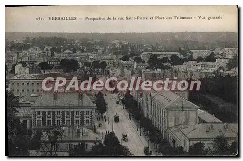 Cartes postales Versailles Perspective De La Rue Saint Pierre Et Place Des Tribunaux