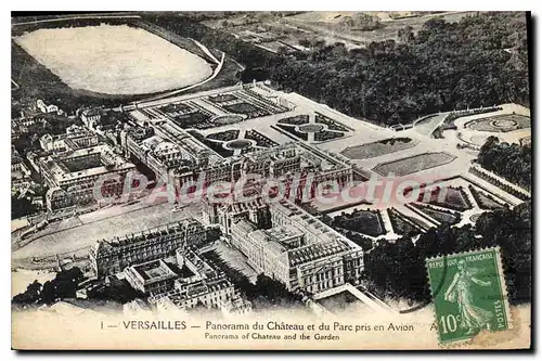 Cartes postales Versailles Panorama Du Chateau Et Du Parc Parc