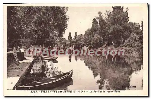 Cartes postales Villennes Sur Seine Le Port Et Le Vieux Pont