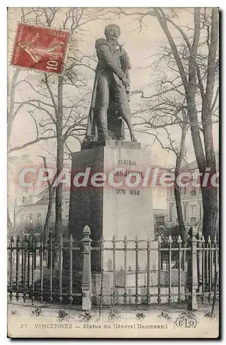Cartes postales Vincennes Statue Du General Daumesnil