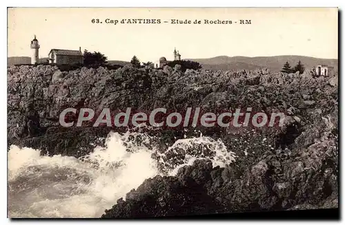 Cartes postales Cap D'Antibes Etude De Rochers