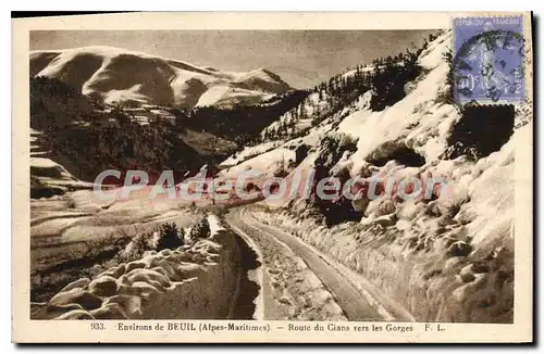 Cartes postales Beuil Route Du Cians Vers Les Gorges