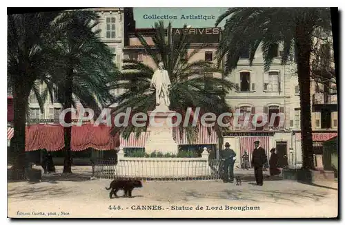 Ansichtskarte AK Cannes Statue De Lord Brougham