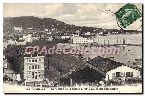 Cartes postales Cannes Le Cours Et Le Casino Pris Du Mont Chevalier