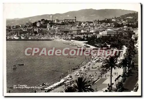 Cartes postales Cannes Vue Sur La Plage Et le Suquet