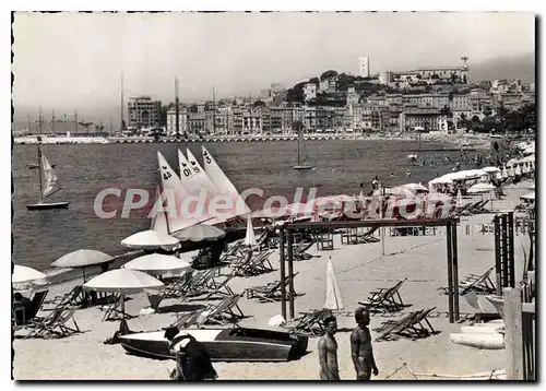 Cartes postales moderne Cannes La Plage Et Le Suquet