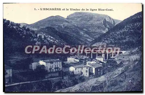 Cartes postales L'Escarene Et Le Viaduc De La Ligne Nice Coni