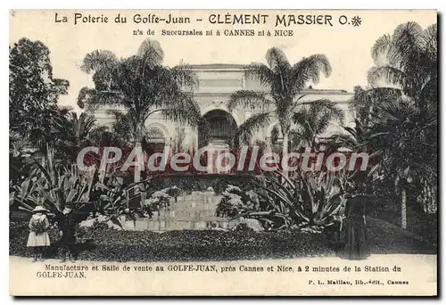 Cartes postales poterie du Golfe-Juan clement Massier manufacture salle de vente