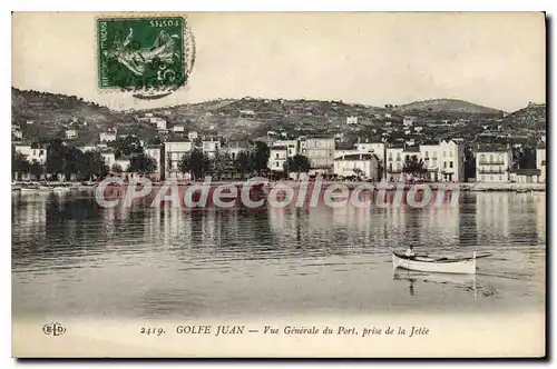 Cartes postales Golfe Juan Vue Generale Du Port Prise De La Jetee