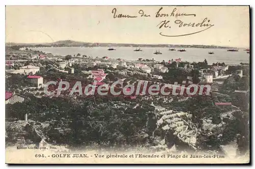 Cartes postales Golfe Juan Vue Generale Et I'Escadre Et Plage