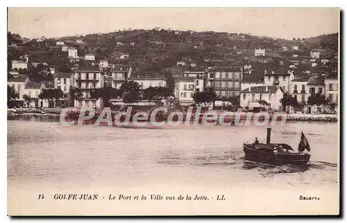 Cartes postales Golfe Juan Le Port Et La Ville Vus De La Jetee