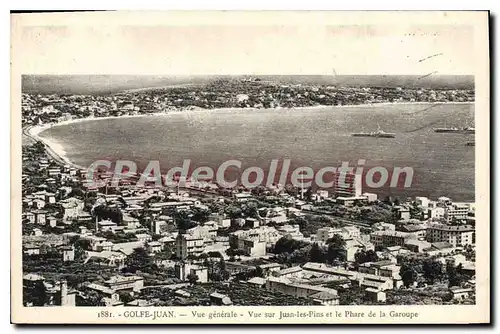 Cartes postales Golfe Juan Vue Generale Vue Sur Juan Les Pins phare Garoupe