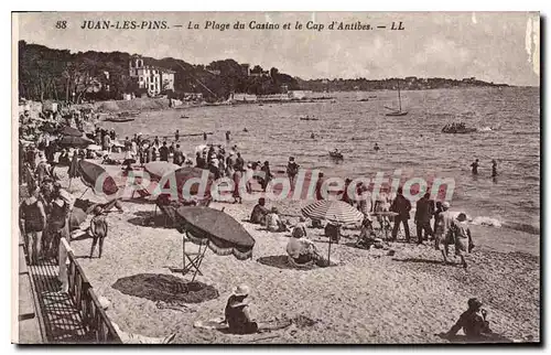 Cartes postales Juan Les Pins La Plage Du Casino Et Le Cap d'Antibes