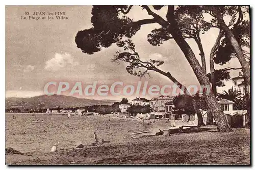 Cartes postales Juan Les Pins La Plage Et Les Villas