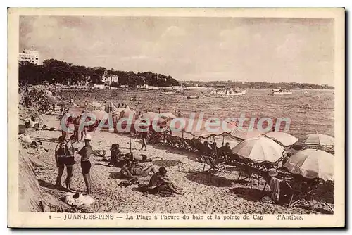 Ansichtskarte AK Juan Les Pins La Plage A l'heure Du Bain Et La pointe du Cap