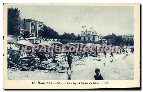 Cartes postales Juan Les Pins La Plage A I'Heure Du Bain